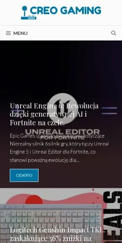 Preview of the Creo Gaming website, a media outlet in Poland for sponsored articles