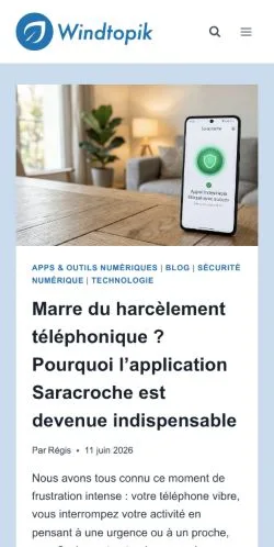 Aperçu du site Windtopik, média de France pour articles sponsorisés
