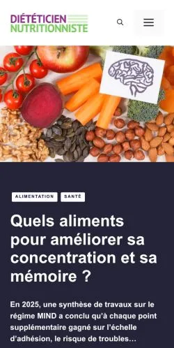 Vorschau der Website Diététicien Nutritionniste Santé, Medium aus Frankreich für gesponserte Artikel