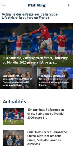 Anteprima del sito PtitBlog, media di Francia per articoli sponsorizzati
