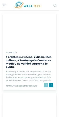Vista previa del sitio Wazatech, medio de Francia para artículos patrocinados
