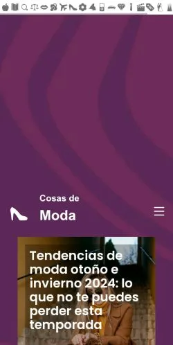 Anteprima del sito Cosas de Moda, media di Spagna per articoli sponsorizzati
