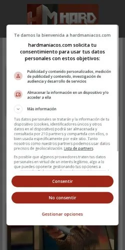 Podgląd witryny Hardmaniacos, medium z kraju Hiszpania do artykułów sponsorowanych