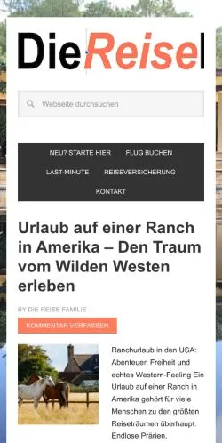 Vista previa del sitio Die Reise Familie, medio de Alemania para artículos patrocinados
