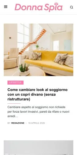 Anteprima del sito Donna Spia, media di Italia per articoli sponsorizzati