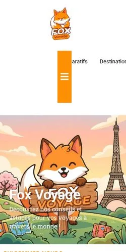 스폰서 기사용 프랑스 매체 Fox Voyage 사이트 미리보기
