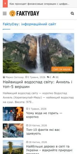 Anteprima del sito FaktyDay, media di Ucraina per articoli sponsorizzati