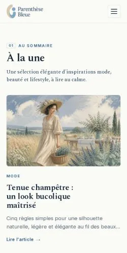 Anteprima del sito Parenthèse Bleue, media di Francia per articoli sponsorizzati