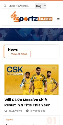 Anteprima del sito Sportzbuzz, media di Stati Uniti per articoli sponsorizzati