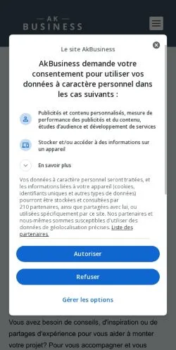 Anteprima del sito AkBusiness, media di Francia per articoli sponsorizzati