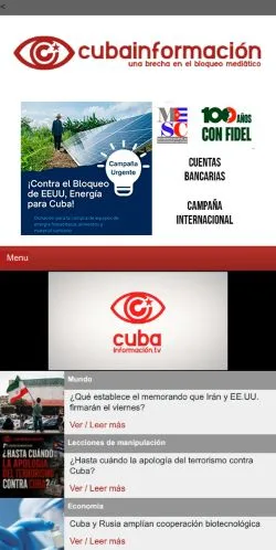 Podgląd witryny Cubainformación, medium z kraju Hiszpania do artykułów sponsorowanych