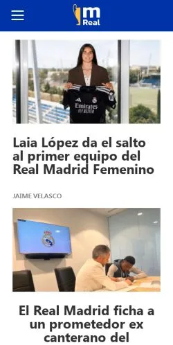 Podgląd witryny madridistaReal, medium z kraju Hiszpania do artykułów sponsorowanych