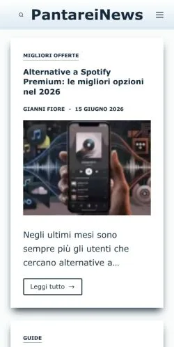 Anteprima del sito PantareiNews, media di Italia per articoli sponsorizzati