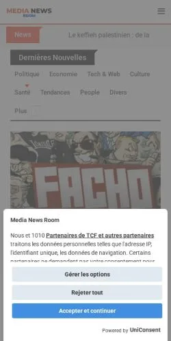 Anteprima del sito Media News Room, media di Francia per articoli sponsorizzati