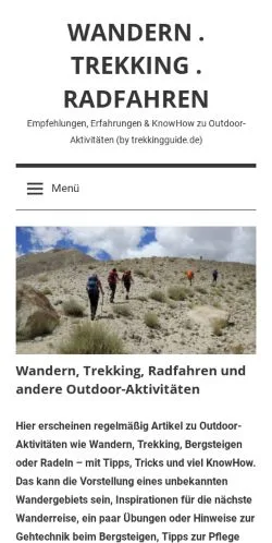 Podgląd witryny Wandern Trekking Radfahren, medium z kraju Niemcy do artykułów sponsorowanych