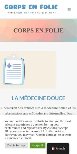 Anteprima del sito Corps En Folie, media di Francia per articoli sponsorizzati