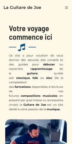 Anteprima del sito La Guitare De Joe, media di Francia per articoli sponsorizzati