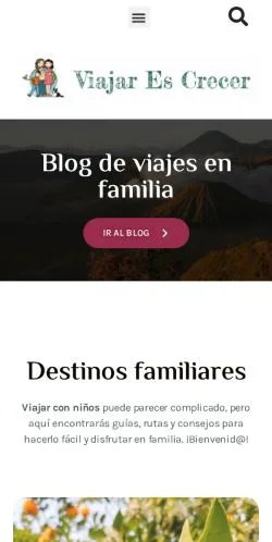 스폰서 기사용 스페인 매체 Viajar Es Crecer 사이트 미리보기
