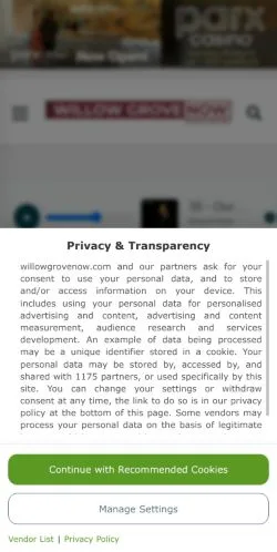 Anteprima del sito Willow Grove Now, media di Stati Uniti per articoli sponsorizzati