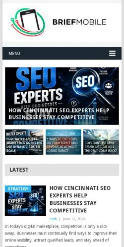 Aperçu du site BriefMobile, média de États-Unis pour articles sponsorisés