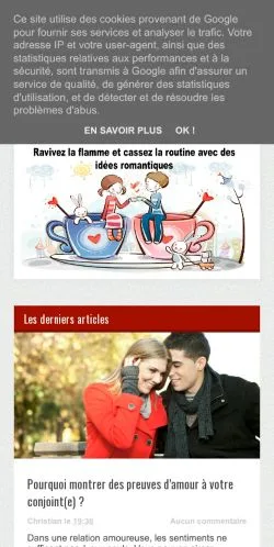 Anteprima del sito Avenue Romantique, media di Francia per articoli sponsorizzati