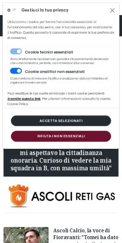 Anteprima del sito PicenoTime, media di Italia per articoli sponsorizzati
