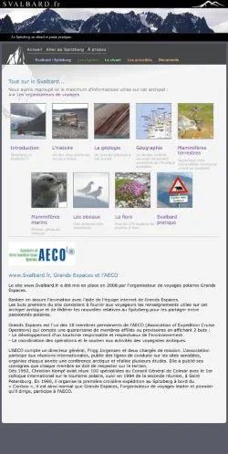 スポンサード記事向けのフランスメディア、Voyage Spitzbergのサイトプレビュー