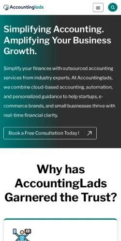 Anteprima del sito Accountinglads, media di Stati Uniti per articoli sponsorizzati