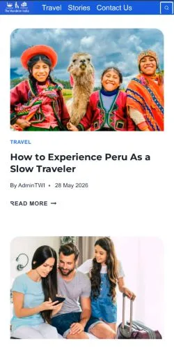Anteprima del sito The Wanderer India, media di Regno Unito per articoli sponsorizzati
