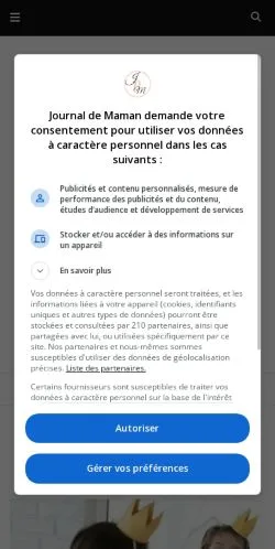 Anteprima del sito Journal De Maman, media di Francia per articoli sponsorizzati