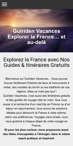 Anteprima del sito GuiridenVacances, media di Francia per articoli sponsorizzati