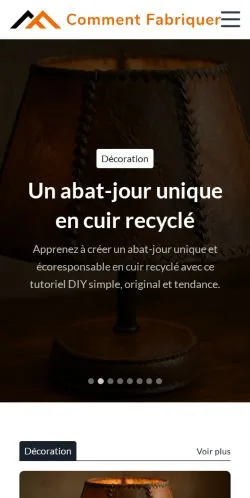 Förhandsvisning av webbplatsen Comment Fabriquer, medium i Frankrike för sponsrade artiklar