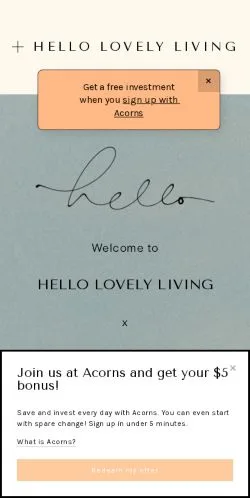 Anteprima del sito Hello Lovely Living, media di Stati Uniti per articoli sponsorizzati