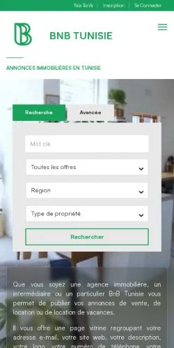 Vorschau der Website BnB Tunisie, Medium aus Frankreich für gesponserte Artikel