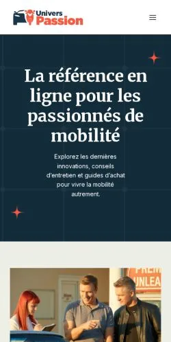 Anteprima del sito Univers Passion, media di Francia per articoli sponsorizzati
