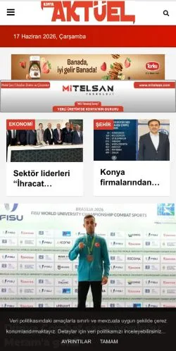 Anteprima del sito Konya Aktüel, media di Turchia per articoli sponsorizzati