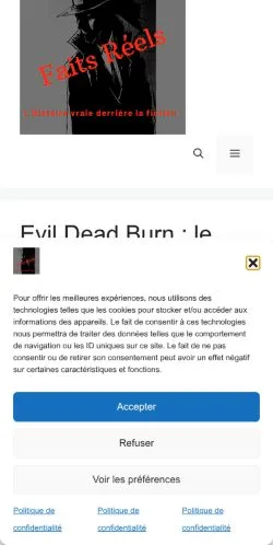 스폰서 기사용 프랑스 매체 Faits Réels 사이트 미리보기
