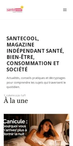 Vorschau der Website Santecool, Medium aus Frankreich für gesponserte Artikel