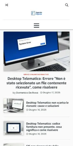 Anteprima del sito Agenda Digitale, media di Italia per articoli sponsorizzati