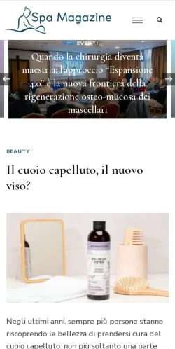 Podgląd witryny Spa Magazine, medium z kraju Włochy do artykułów sponsorowanych