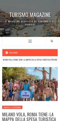 Podgląd witryny Turismo Magazine, medium z kraju Włochy do artykułów sponsorowanych