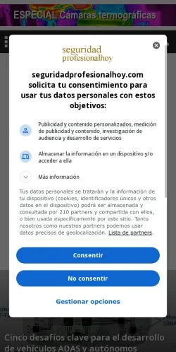 Anteprima del sito Seguridad Profesional Hoy, media di Spagna per articoli sponsorizzati