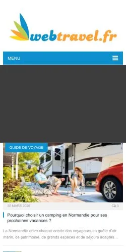 Podgląd witryny Webtravel, medium z kraju Francja do artykułów sponsorowanych