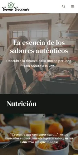 Preview of the Como Cocinar website, a media outlet in Spain for sponsored articles