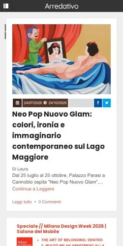 Anteprima del sito Arredativo Design Magazine, media di Italia per articoli sponsorizzati