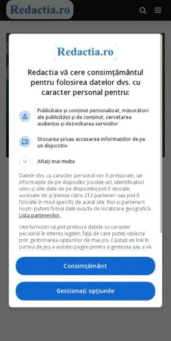 Vista previa del sitio Redactia, medio de Rumanía para artículos patrocinados