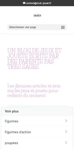 스폰서 기사용 프랑스 매체 Club Jouet 사이트 미리보기