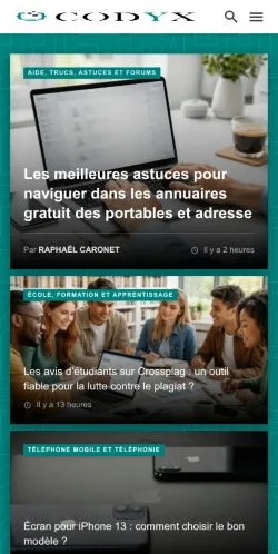 スポンサード記事向けのフランスメディア、Codyxのサイトプレビュー