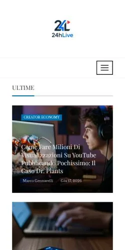 Aperçu du site 24hLive, média de Italie pour articles sponsorisés