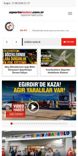Podgląd witryny Isparta Haber, medium z kraju Turcja do artykułów sponsorowanych